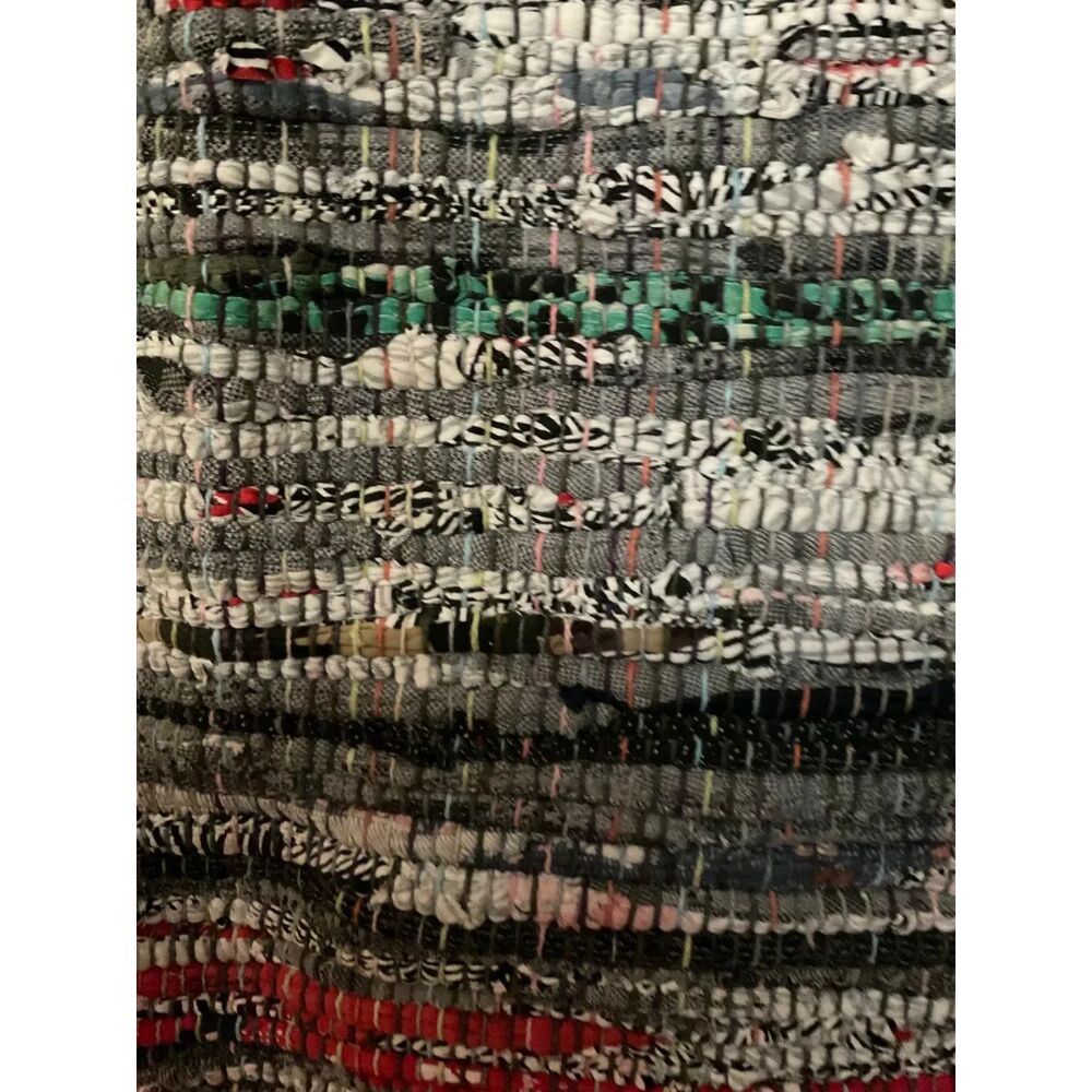 Handwoven gray Multicolor Area Rag Rug, 20x31.5" - Picture 2 of 2